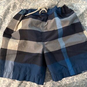 Burberry plaid Blue and Gray swim trunks size 8Y